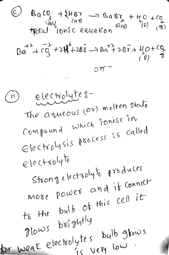 e Baco +QH BY > Babr tHO +co las 1991 Total ionic eauation aus Tel g | Laº, có +-8ĩ – Ba 287 - Hotg on> © electrolytes- The a