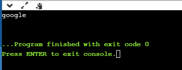 google ... Program finished with exit code 0 Press ENTER to exit console.