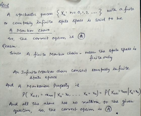 A ŞXhI h=0, i, 2, stochastic Procon eason Sinee finitu only And all the aloue haheattion to we