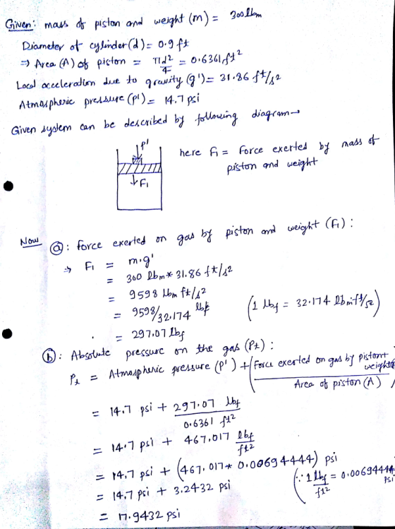 maux & pictan and weght (m)- 0 Diameter ot- cyinder(h-0.9 f± Given Aystem can be descibed bj jl diagrom heref- force exerted