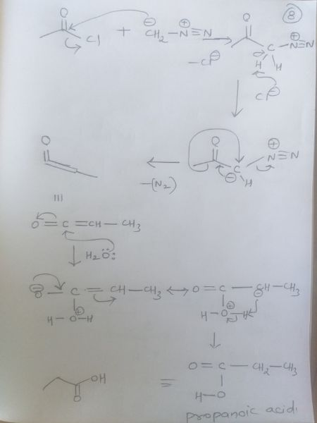 Eco + CH2-NEN Ü NEN C=CH-CH3 | H2O c. T CH CH₂ = SH-CH₂ H-Oye o= c ala-CH3 OH HO propanoic acidi