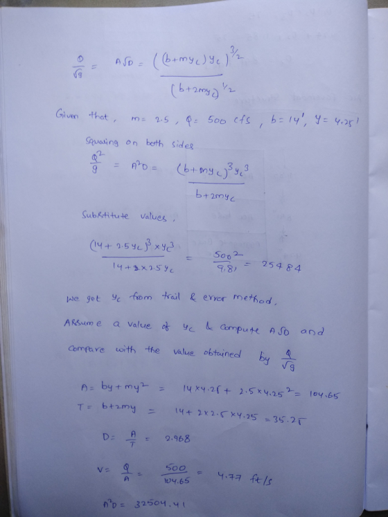 4.25 Given hotm 5 Spuasing on beth Side b+2myC Substitule values 5o02 78/ 254 84 we get ye fom rail&evver methed ARsume a val