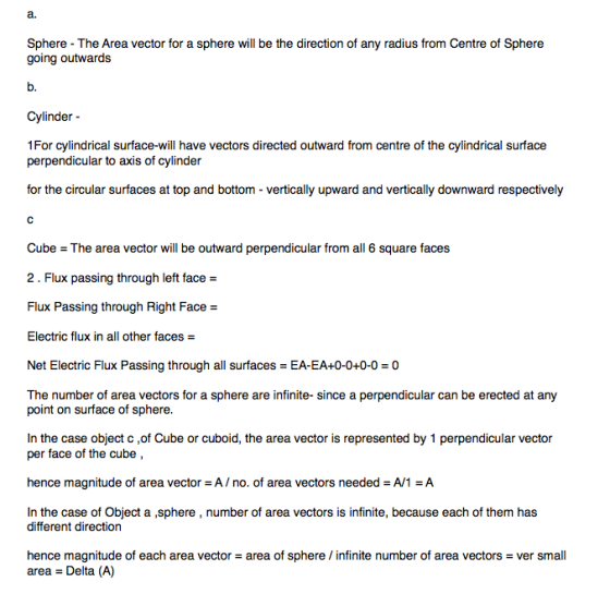 Sphere - The Area vector for a sphere will be the direction of any radius from Centre of Sphere going outwards Cylinder - 1Fo