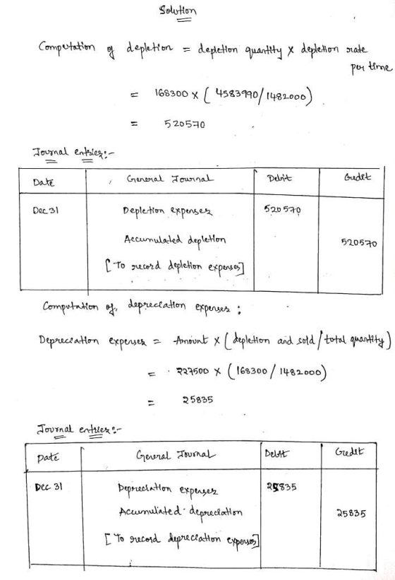 Solution comportation of depletion = depletion quantity & depletion rate per time = 168300 X ( 4583990/1482000) = 520570 Jour