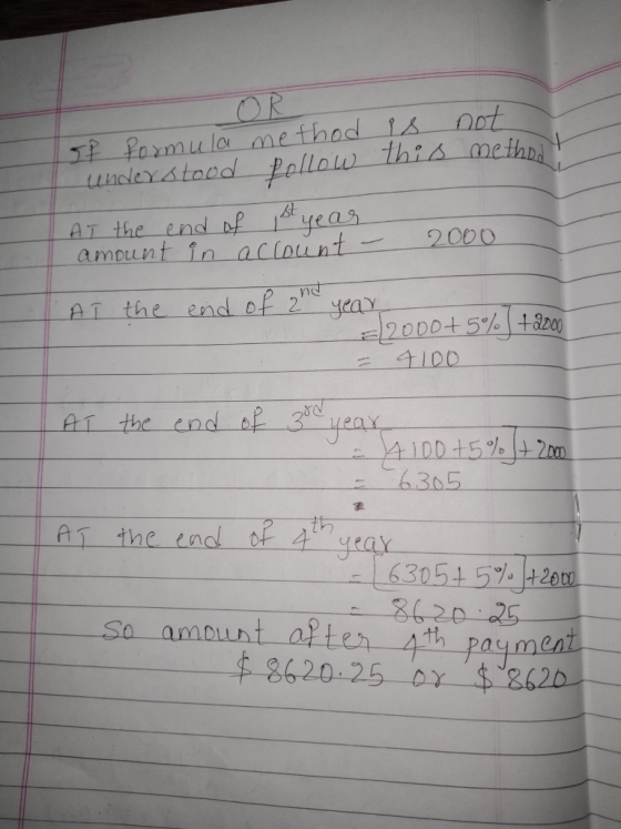 2000 amount in account Al the end of 2nd yeay 20D0 5180 630ら 63051 5% | 2000 aym
