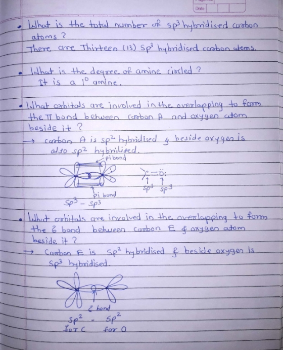 What is the total number of spå hybridised carbon atoms? There are Thirteen (13) sp² hybridised coobon atoms. What is It is t