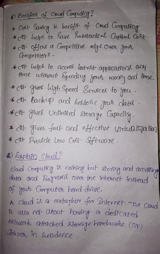 p Benefits of Cloud Computing? * Cost Saving is benifit of Cloud Computing * It helps to have substantial Capital Cost. * dt