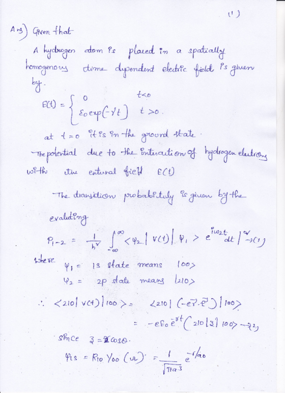 Asen hat im a s 0 dyogen elautr The potential dlue to ntinauti e fe slate means oo> the