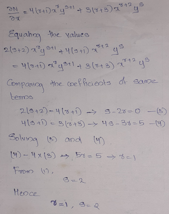 ON = 460+Day **y$+1 + 310+5)+ 09 Stl 6+2 9 Equating the values 2(3+2) 204 + 4 (3+1 a 418+1) ay 3+1 + 3 (0+3) Xota ys Comparin