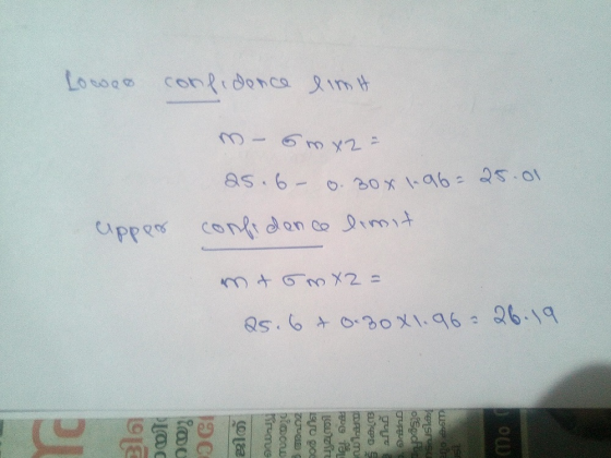 Loworo confidence limit ന - 6 - Y 2 കട - 6 - 9. 30 x | 46 - 4s o\ confidence limit apper ന + 6 - 72 = Qs , + Gം 7 | 06 - 0 |