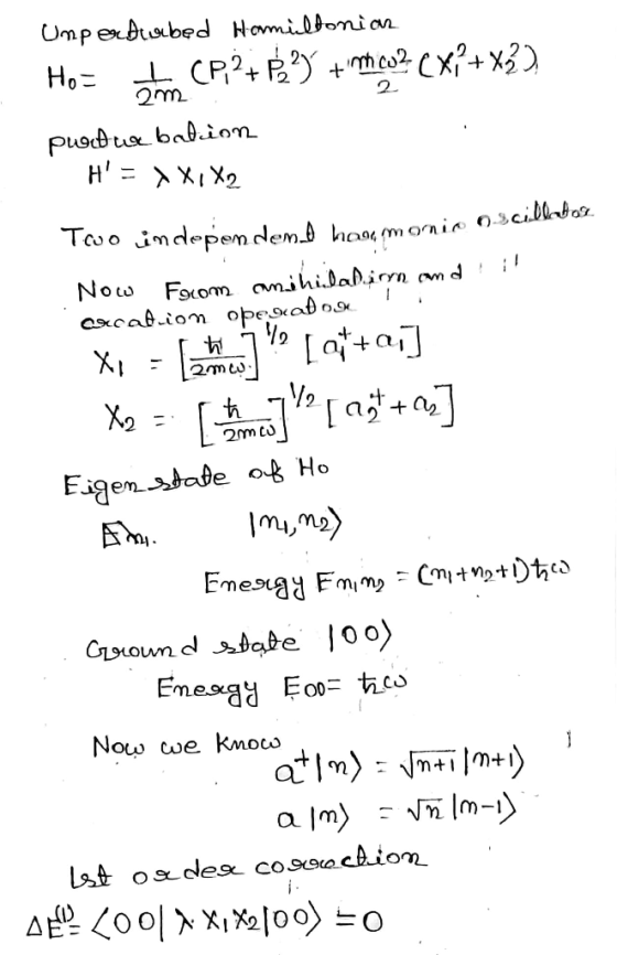 Unpordiabed Hamiltonian How to CP 2+ 3) + moco? cx + x3) puodu balion Im H = X X1 X2 Two indepen dend has, monin 09 Now From