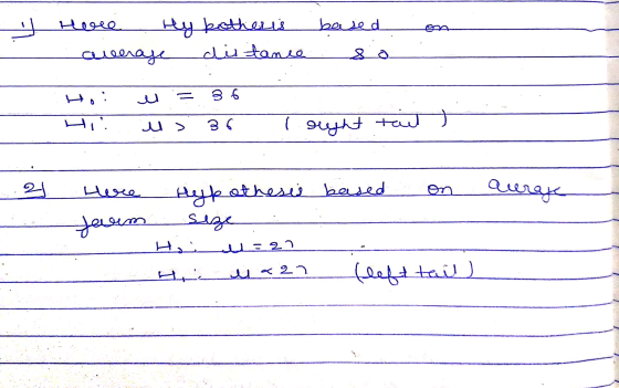 Hosen baised Hy kotheris average distance 8 a Ho! لق = 36 Hi! لا بد لینہ 36 lought .21 aurage Javem Hypothesis based seze Hai