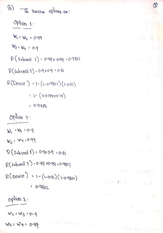 b) Oph on 1 R(Device ) : )-(1-0.q801)(-08 (00199 x0-1) 0962 oPion 2 opion 3
