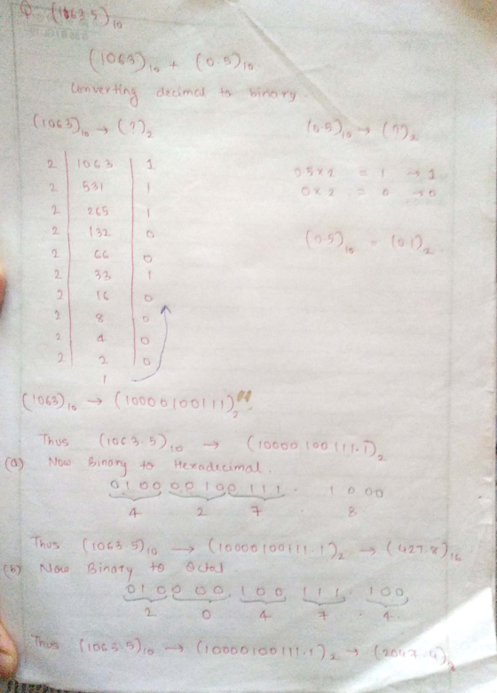 (104) + (0. converting decimal to binary (1003). - 0), 1002 - - 0 0 - 0 0 0 2 0 (1069). → (10000100111) Thus (10035),0 (10000