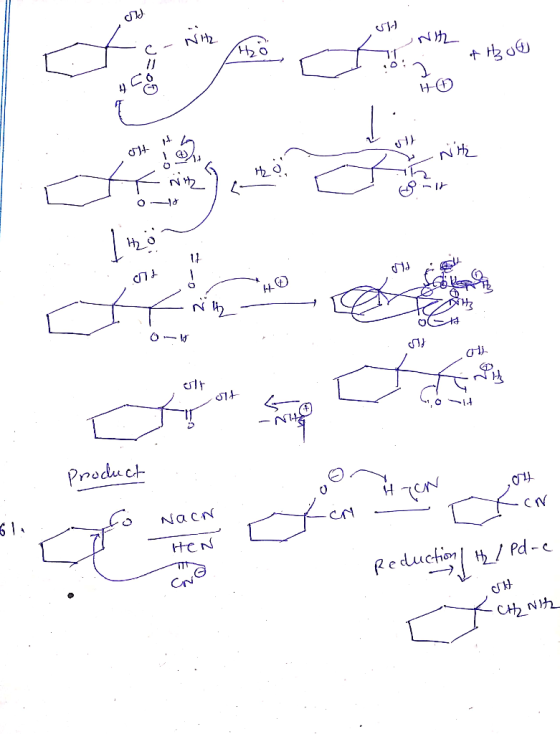 of Hz oo | با ما در را 1 ن و را \\ يد ے ہ -_ا جه 6 - ا / | |-- Product (1) H - CN Kon Nach HEN Reduction / tedre تی -> MI Pd-