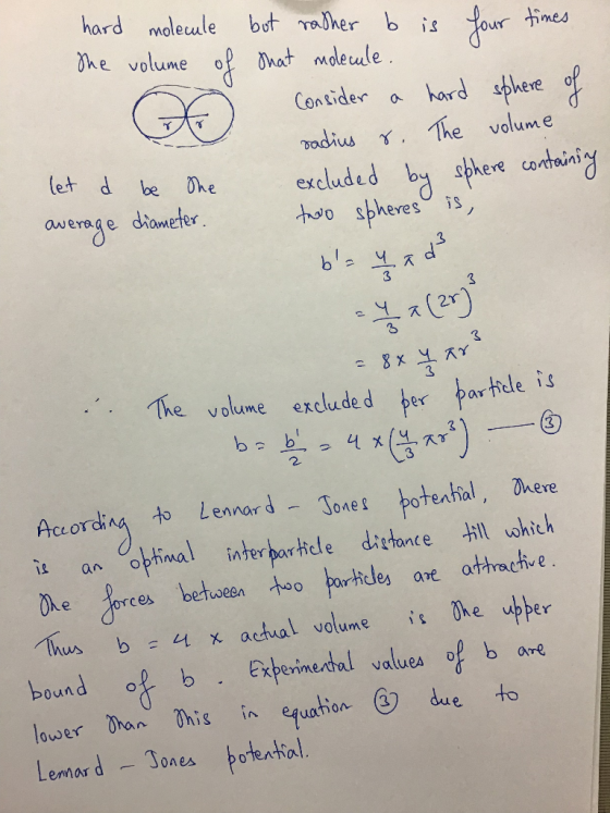 hard molecule bot oJherbis Jour nes he volume oat ndecule rener Contider a hord sphere o Tadius γ, . T e volume excluded ba o