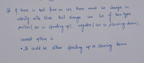oy car, there must be But two types can of @ if there is not force be change in velocity with time speeding up), negative ( c