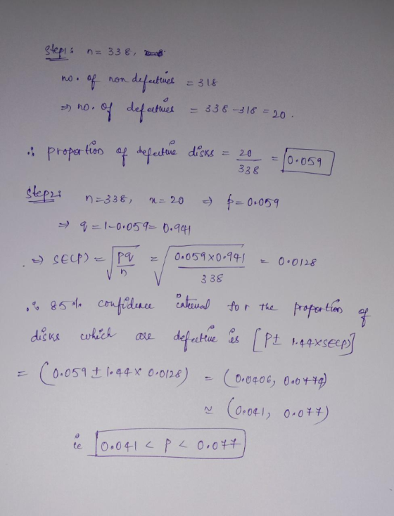 Slepi 33 8, 2-8. り= hon no こ3し& dfachins 33&-316=20 ettues proper tiens a defetue dios = 20 0-059 33& slepri f-0:059 り-33&) n