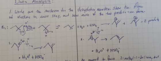 Data Analysis! 1. Write out the mechers for the dengdretion recetion. show the flow of elections in each step and how each of