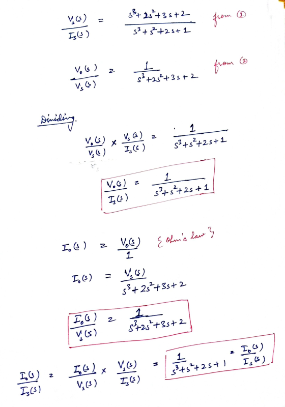 3²+25² +35+2 1 = from yo) Is (e) 33+ $? +2 5+1 (2 Vols ) L s²+25² +35+2 from N ^ (3) Dividing 2 N. (s) x Vs (S) 2 V ) s}+s?+2