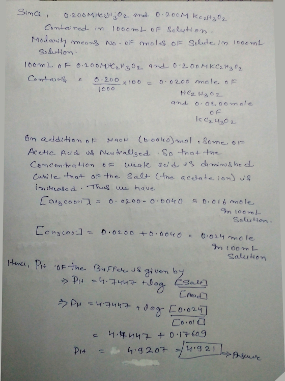 Since, 0.200 M Healt202 and 0.200M Kee02 Contained in 16oomL of solution. Molarity means No. of moles of Selute in looom2 Sol