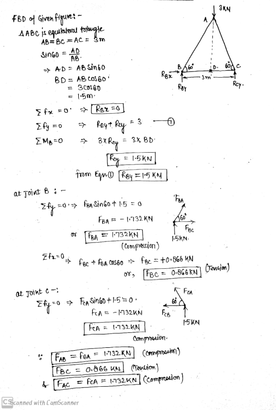BKN А FBD of Given figure: - A ABC is eque lestexal toyoungle B D. önc Rok 3 m RBY Ray- Ž fa=0 i FBC & ABA COSGO Be = +0.866