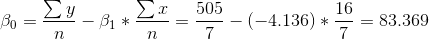 β1 * (-4.136) * 83.369