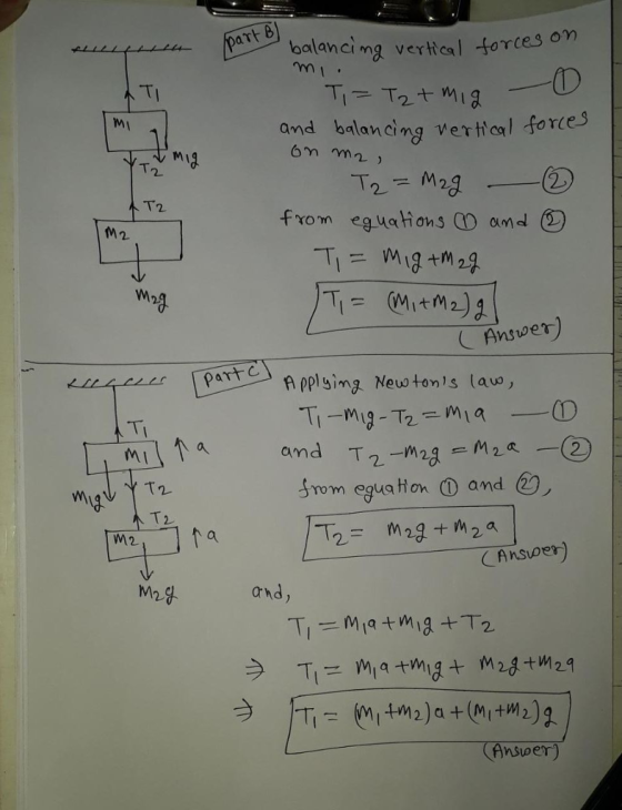 balancing veritcal forces on and balancing vertloal fortes Mi T. 、12 M2 Mng Ansver) Tpplsing. Neuw tonls lavo, Mi and T2-mag