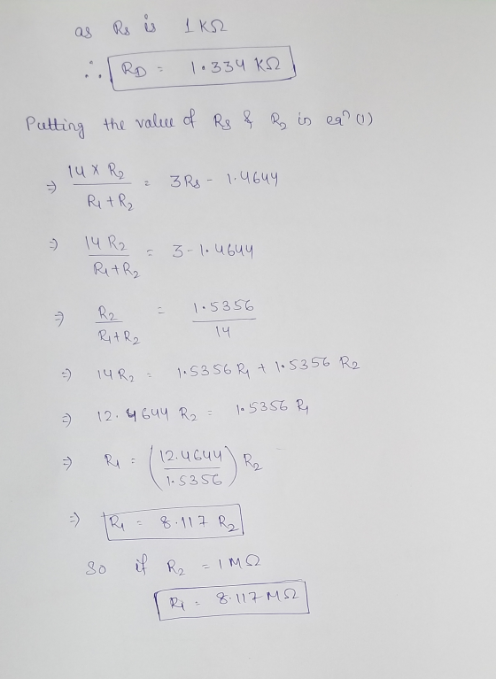 0 Rs is as 1 KR RD 1334 KS2. Putting the value of the value of Rs & R is ea ) 1U X R 2 3 Rs - 1.4644 Ret R₂ 3 ) ) 14 R2 Rit R