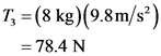 7, = (8 kg)(9.8m/s2)
= 78.4 N