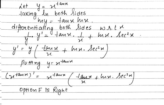 21 taun . + и Let y = 2 HakingIn both sides my tause his diferentiating both sides wisitx L. я - а - ам х. 1 Ми, Дес2 x Я -