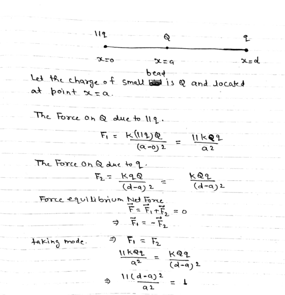 114 e a Lel tht ch al pointa ar^c of smal is and Jocat torce on & dueto 112 a 2 The Force On Q due to (d-a) (d-a)i 2 taking mode. (a-a 2 11 Cd-a) 2 a 2