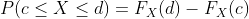Plc<x<d) = Fx(d) - Fx(c)
