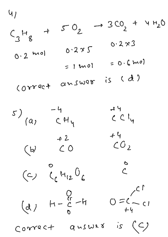 u Cale + 502 3cą + 44,0 0.2 mol 0.2x5 0.2x3 = 1 mol = 0.6 mol correct answer is edo fy Iran con el color X f2 (a) Hafta Ora H
