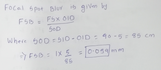 FOcal 6pot Bloy giVen by FSX O10 FGD = SOD Where 600 - SI0-OID-90-5- 85 Cm O-059m FSB=IX 5 A