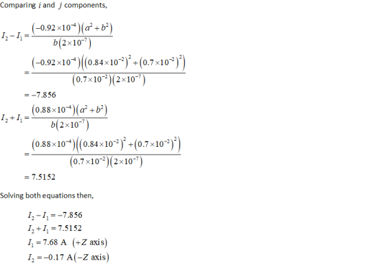 Comparing i and j components, (-0.92x10*)(a+b) 12-17= b(2x10-) (-0.92x10^)((0.84x102)2+(0.7x102)) (0.7x10-2)(2x10-) = -7.85