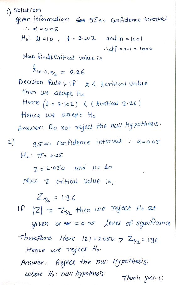 Confidence internal 1) solution given information con gSolo :. d = cos Hoi ll=10 t = 2.102 and n=1001 n-1- 1000 How finct Cri