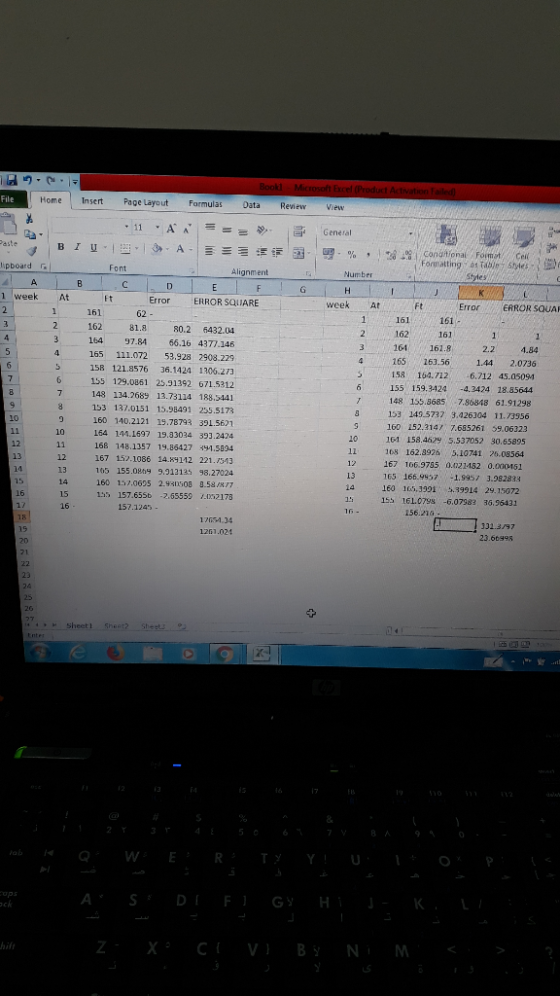 led 20. le Home Bookl Microsoft Excel Product Activate Data Review View Insert Page Layout Formulas General 9 % 3893 conditio