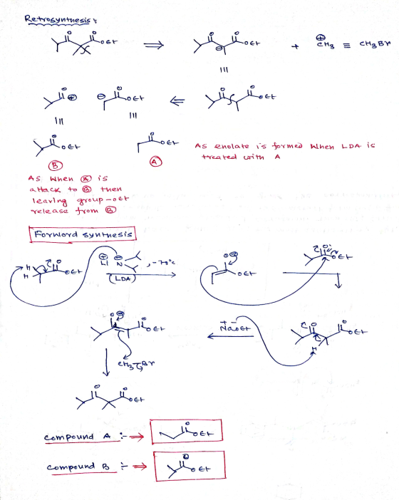 Retrosynthesis troet Loe 4 .Hg = сна Вт oplot shot 111 OCH AS enolate is formed when LDA is treated with A B AS When is a hac