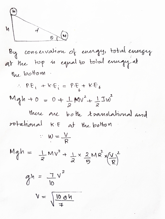 M d M 9 total By conservation of energy, еличи at the top is equal to total equal to total energy at the bottom : P.Ei + k.fi