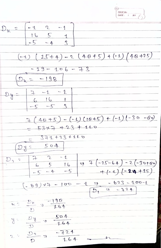 PAGE NO DATE 101 Dr 11 2 5 -5 -4 (1) ( 1544) -1 (4645) + (-4) (404-25) 19- 206 73 -198 고 Dy = IC - 3 4. ( 46 +5) - (-) (1645)
