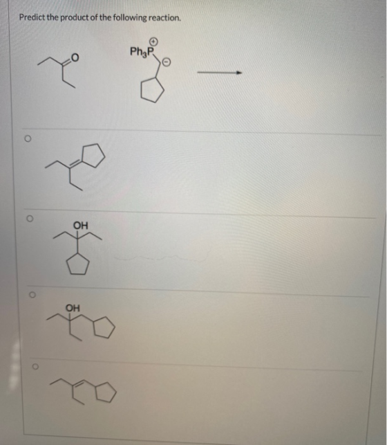 Predict the product of the following reaction. Ph3P Y о OH OH