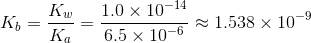 Кья К. К K, 1.0 x 10-14 6.5 х 10-6 1.538 х 10-9