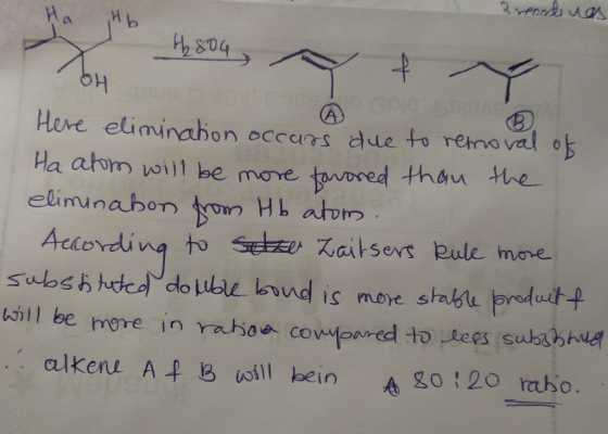 Brenadines 42804 ÁGON Here elimination occurs due to removal of Ha atom will be more tavored than the eliminabon from Hb atom