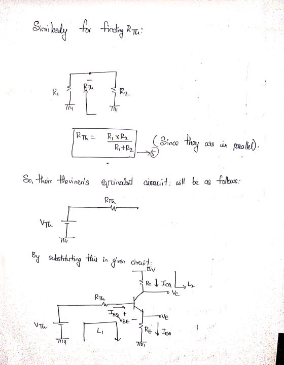 Sinibaly for finding Rih! 2Th Ri R2 Tly Thu Rin= R, XR2 (Since they Ritra are in parallel). So, their thevinens Barinalait c
