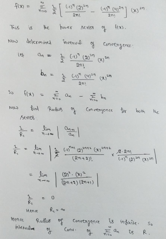 flan والے neo (+) (2) 2n an! (4) (4, 2n any (2) 27 This the hower Beries of fla). Now delermined Let invervalo of convergence