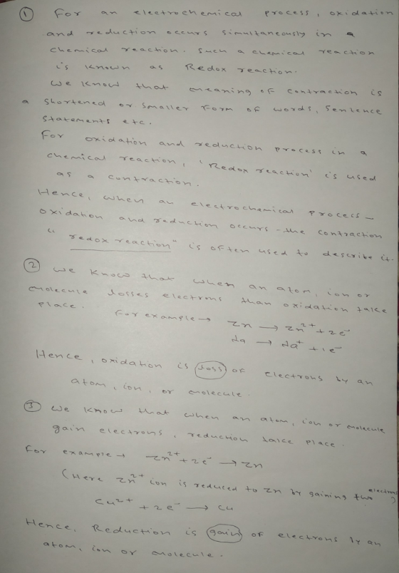 xIdation PTOCESS leetro ehemi car For an imtneousiy in eceur S ductiOn and Yeachi on. CheMiCor Redox Teachion Kniwn Cntrae Ho
