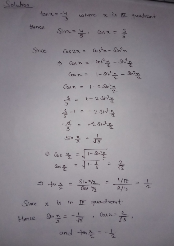 Soluton Hence 5 Since Cosa= @s2n-, Sin.n 2 5 1-2 Sin 2. 2 측 5 ソでー し 2/rs Hence Sin