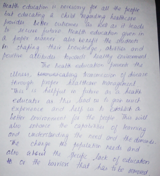 Heath education is neceasay for all the people but educating a Chilod Tepoiding heathcore providu bewer outcroe3、oas Keb as i