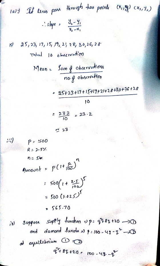 Mean Suma observations noge observation 25+23+17+15+19+21+28+30+26+28 232 10 23.2 ->p=g 19):) If lines pans through two point